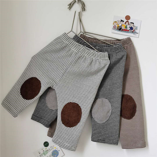 Men's and Women's Baby Striped Leggings with Lrge Stretch Trousers