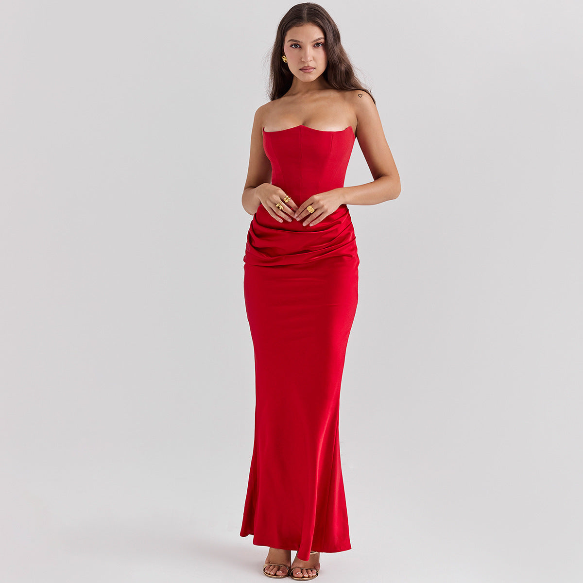 Top Long Dress Bandeau Backless