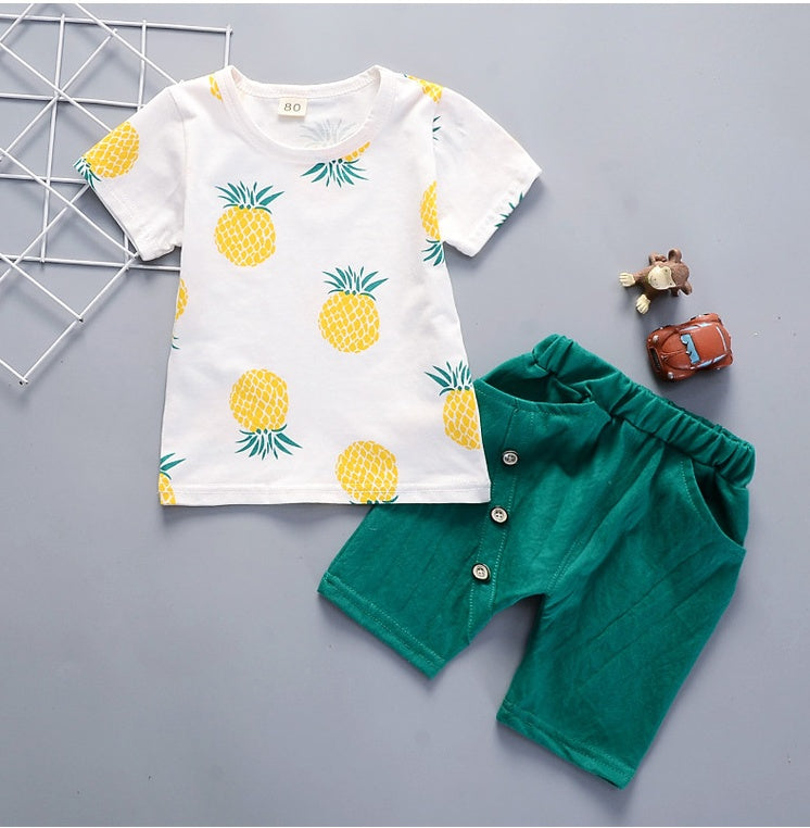 New baby summer baby short sleeve two-piece suit