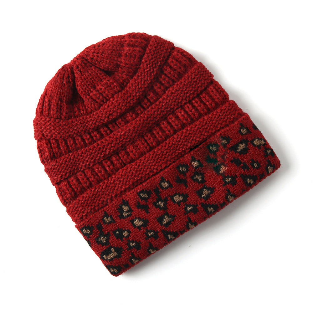 Beanie Warm Leopard Print Hat