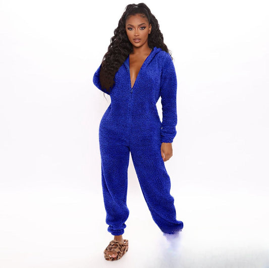 Winter Plush One-piece Pajamas