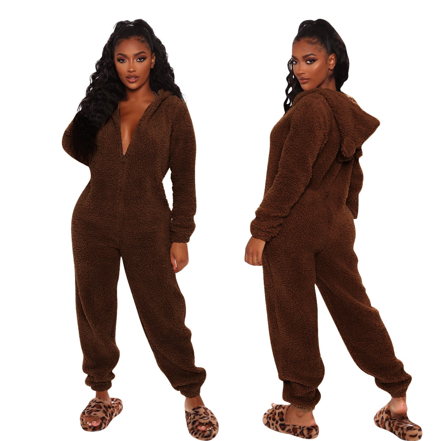 Winter Plush One-piece Pajamas