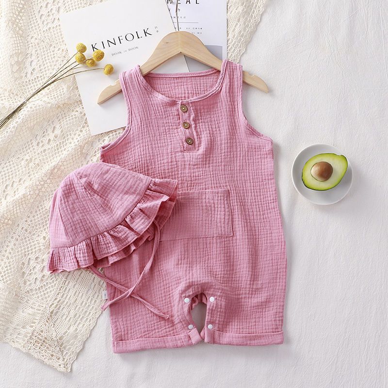 Baby Vest Short Sleeve Romper With Hat