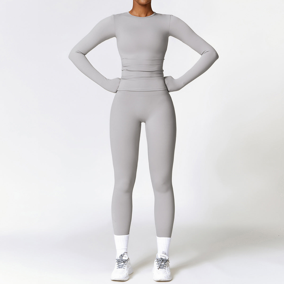 Tight-fitting Brushed Yoga Suit Quick-drying Fitness Clothes  Fitness Long Sleeve Tracksuits Sports Suit Gym Top High Waist Leggings Women Sets Yoga Set