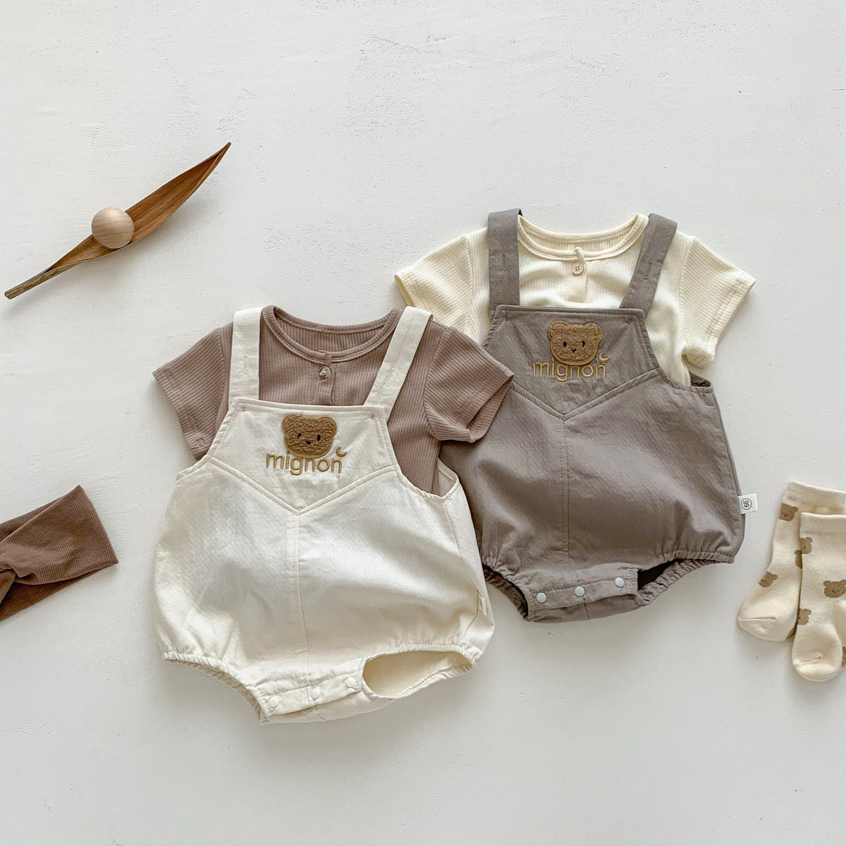 New Baby Bear Romper Overalls Suit