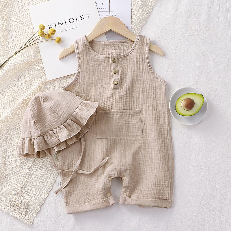 Baby Vest Short Sleeve Romper With Hat