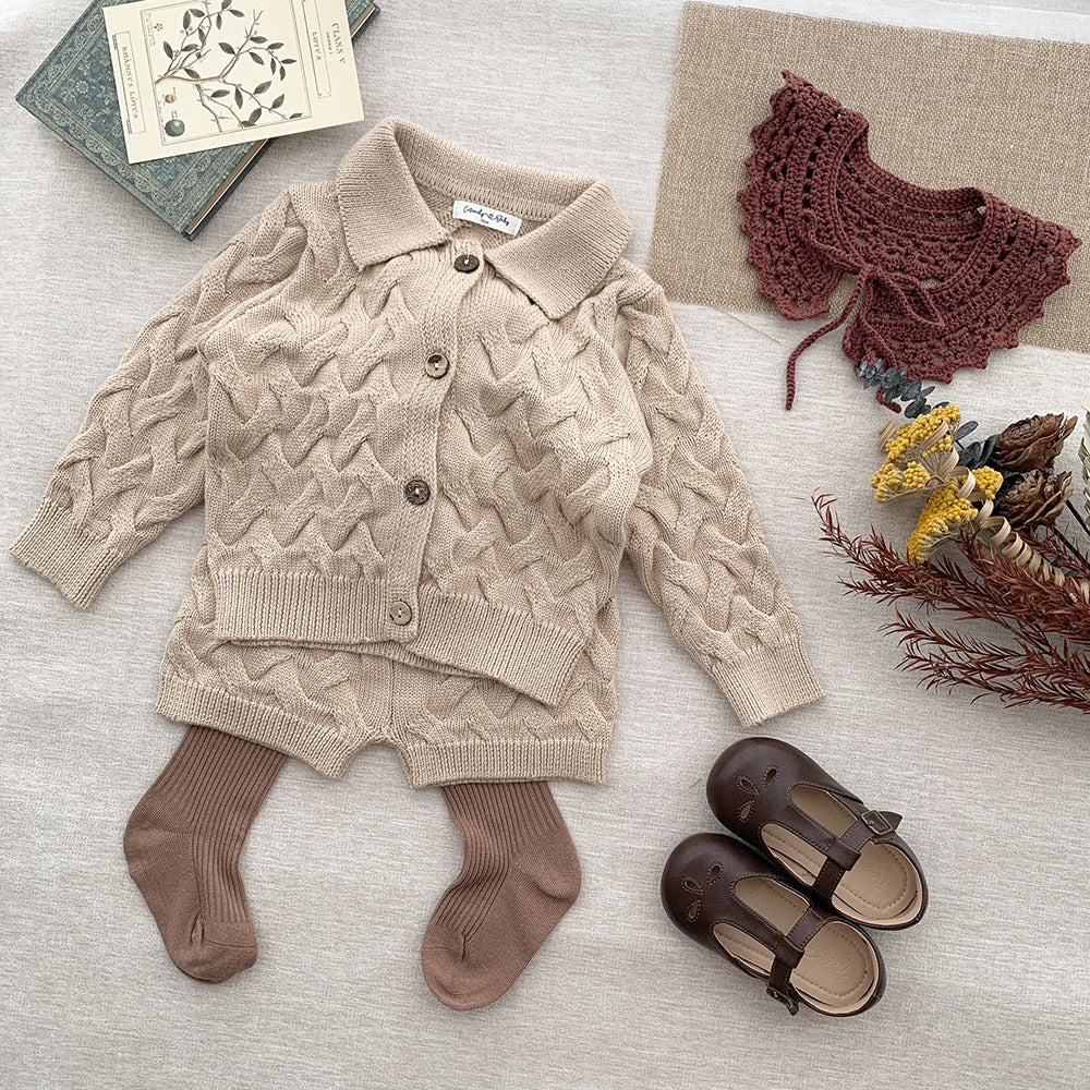 Baby European Twist Cardigan Jumper Set