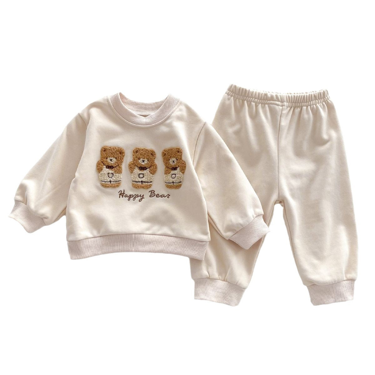 Korean Style Baby Cartoon Bear Embroidered Sweater Baby Cute Cute Fashion Cute Loose Top Suit