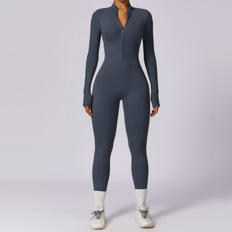 Zipper Long Sleeve Jumpsuit