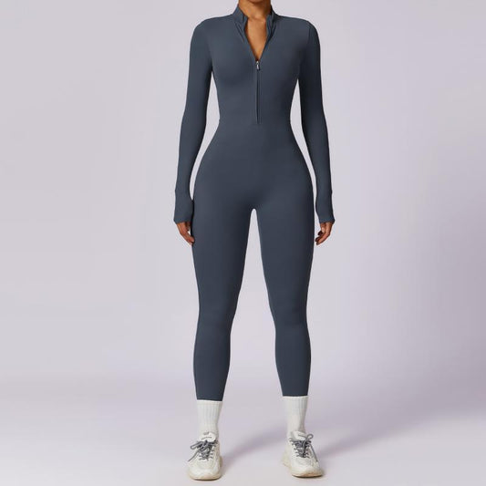 Zipper Long Sleeve Jumpsuit