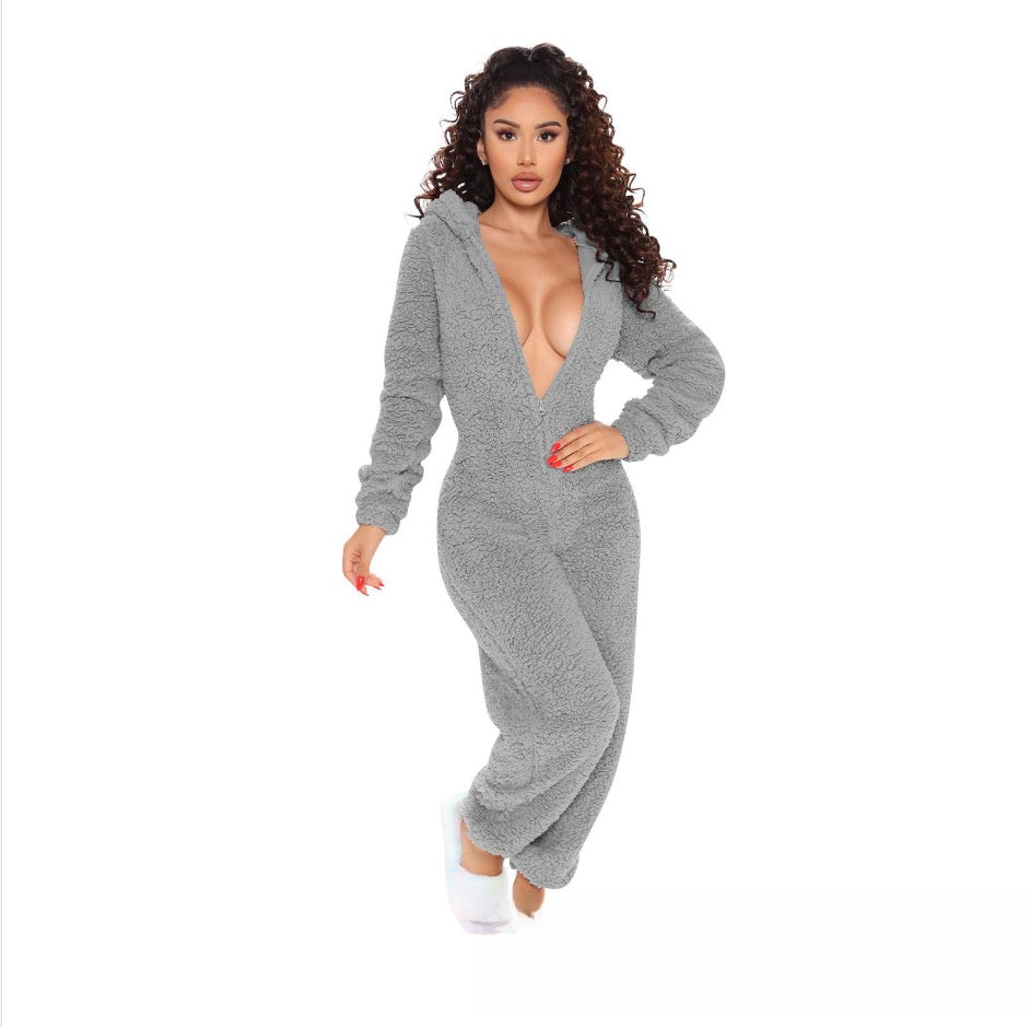 Winter Plush One-piece Pajamas