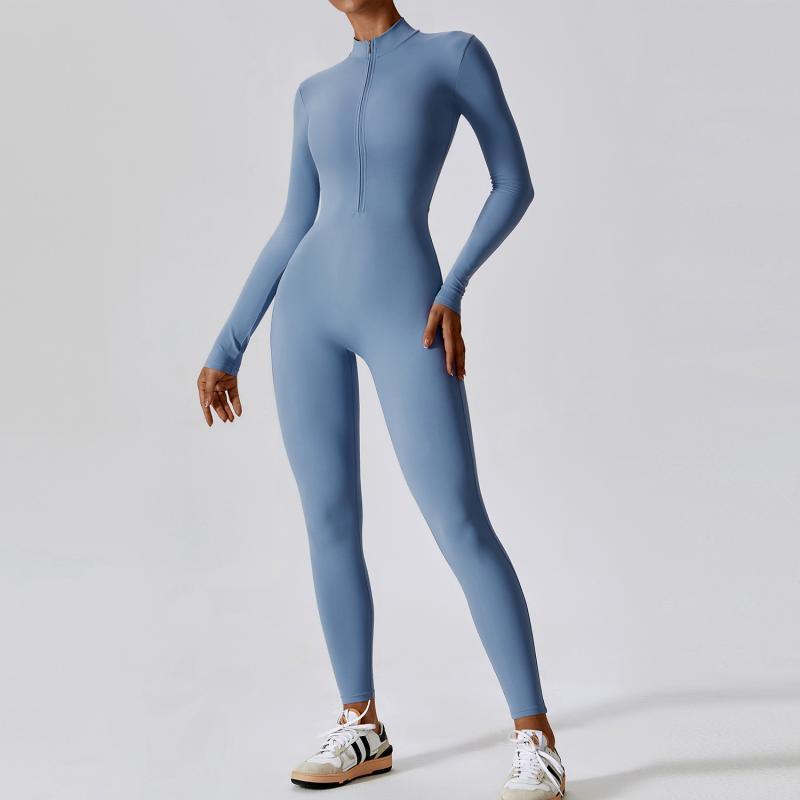 Zipper Long Sleeve Jumpsuit