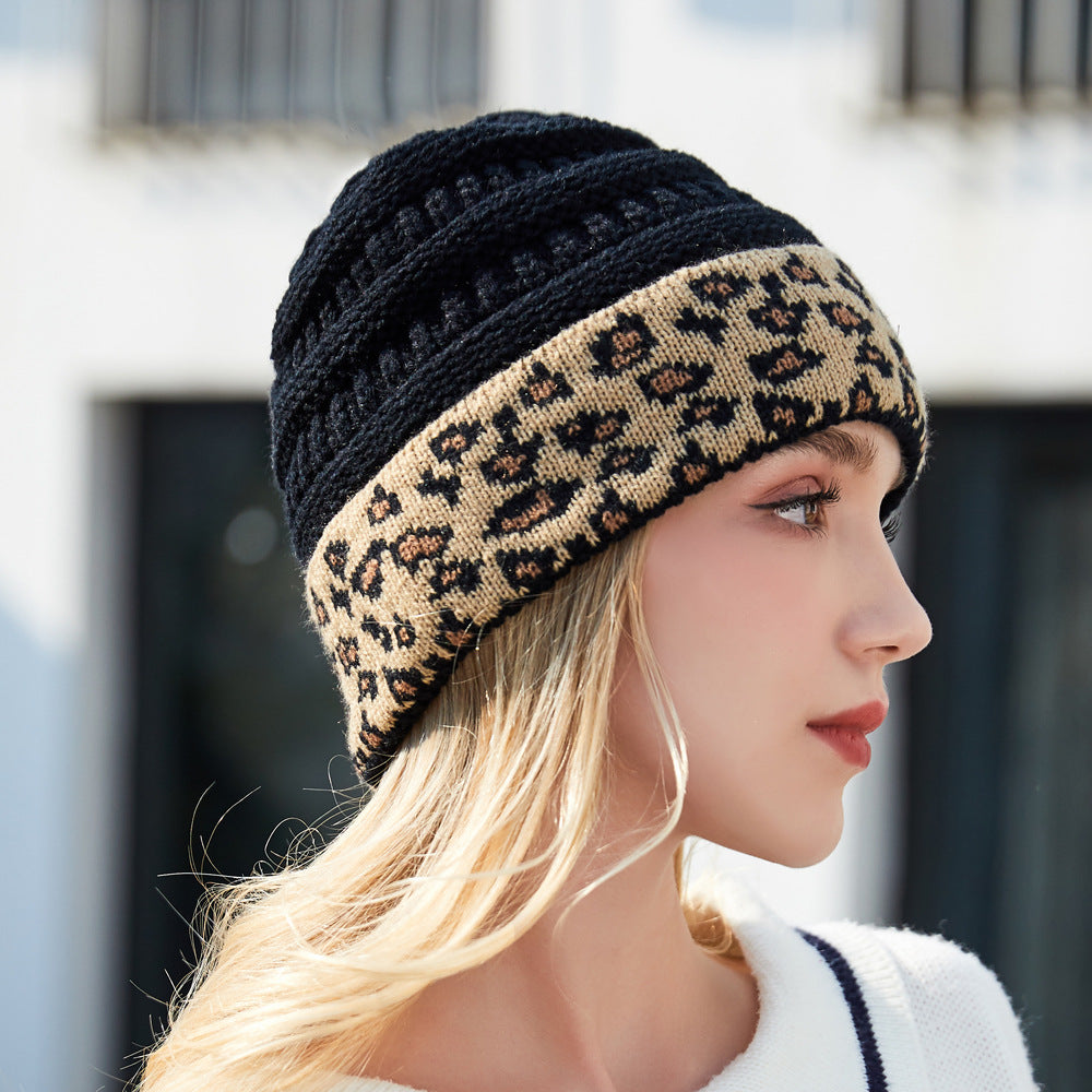 Beanie Warm Leopard Print Hat